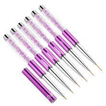 Load image into Gallery viewer, Nail Art Drawing Pen Purple Drill Rod Color Painting Flower Stripe Nail Brush With Pen Cover, Specification: 5mm, 20mm, 15mm, 11mm, 9mm, 7mm, 5mm
