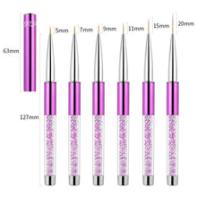 Load image into Gallery viewer, Nail Art Drawing Pen Purple Drill Rod Color Painting Flower Stripe Nail Brush With Pen Cover, Specification: 5mm, 20mm, 15mm, 11mm, 9mm, 7mm, 5mm