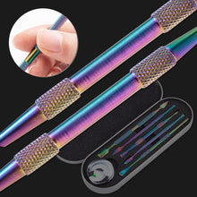 Load image into Gallery viewer, Nail Art Tool Set Smoke Cream Spoon Stainless Steel Steel Push Smoke Oil Spoon, 5 In 1 Silver, 6 In 1 Silver, 5 In 1 Color Titanium, 6 In 1 Color Titanium