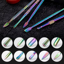 Load image into Gallery viewer, Nail Art Tool Set Smoke Cream Spoon Stainless Steel Steel Push Smoke Oil Spoon, 5 In 1 Silver, 6 In 1 Silver, 5 In 1 Color Titanium, 6 In 1 Color Titanium