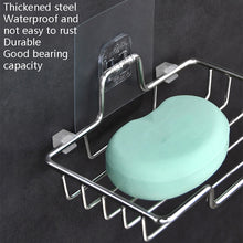 Load image into Gallery viewer, Stainless Steel Wall-Mounted Bathroom Soap Storage Rack, Style: Single Layer With Sticker, Single Layer With Sticker, Single Layer Curved With Sticker