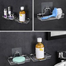 Load image into Gallery viewer, Stainless Steel Wall-Mounted Bathroom Soap Storage Rack, Style: Single Layer With Sticker, Single Layer With Sticker, Single Layer Curved With Sticker