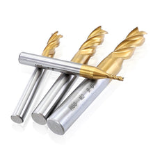 Load image into Gallery viewer, High-Speed Steel And Aluminum End Face Milling Cutter With Straight Shank Titanium-Plated Milling Cutter, 7 PCS/Set, 10 PCS/Set, 11 PCS/Set