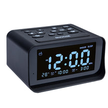 Load image into Gallery viewer, LED Digital Bedroom Alarm Clock With USB Charging Port Clock Radio Temperature Electronic Platform Clock, US Plug, EU Plug, UK Plug