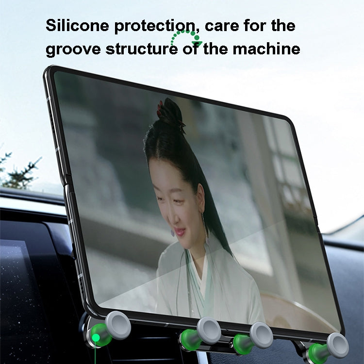 Oatsbasf Car Gravity Metal Bracket Scalable and Stable Mobile Phone Bracket Folding Screen Mobile Phone Exclusive Car Bracket, Folding Screen Outlet Black, Folding Screen Outlet Silver, Folding Screen Paste Black