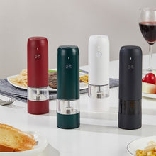 Load image into Gallery viewer, BY800 Electric Black Pepper Grinder Charge-Type Pepper Sea Salt Seasoning Grinder, Black, White, Agate Red, Emerald