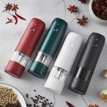 Load image into Gallery viewer, BY800 Electric Black Pepper Grinder Charge-Type Pepper Sea Salt Seasoning Grinder, Black, White, Agate Red, Emerald