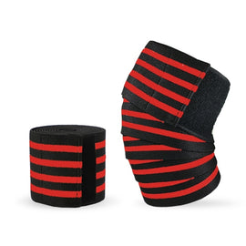 Nylon Four Stripes Bandage Wrapped Sports Knee Pads