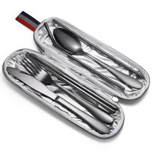 Load image into Gallery viewer, 7 in 1 Cutlery Spoon Chopsticks And Straw Set Stainless Steel Portable Cutlery Set, Silver + Light Bag, Gold+ Light Bag, Rose+ Light Bag, Symphony + Light Bag, Black+ Light Bag, Silver + Deep Bag, Gold  + Deep Bag, Rose  + Deep Bag, Symphony + Deep Bag...