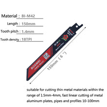 Load image into Gallery viewer, BOSWEI Hardcore Reciprocating Saw Strip Fine Teeth Saber Saw Blade Metal Plastic Wood Bimetal Curve Saw Blade, S922EF, S1122BF, S1122EF, S1222BF, S1222EF
