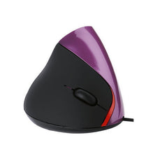 Load image into Gallery viewer, JSY-12 5 Keys USB Wired Vertical Mouse Ergonomic Wrist Brace Optical Mouse, Purple, Blue, Black, Silver Gray