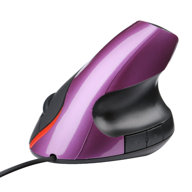 JSY-12 5 Keys USB Wired Vertical Mouse Ergonomic Wrist Brace Optical Mouse, Purple, Blue, Black, Silver Gray