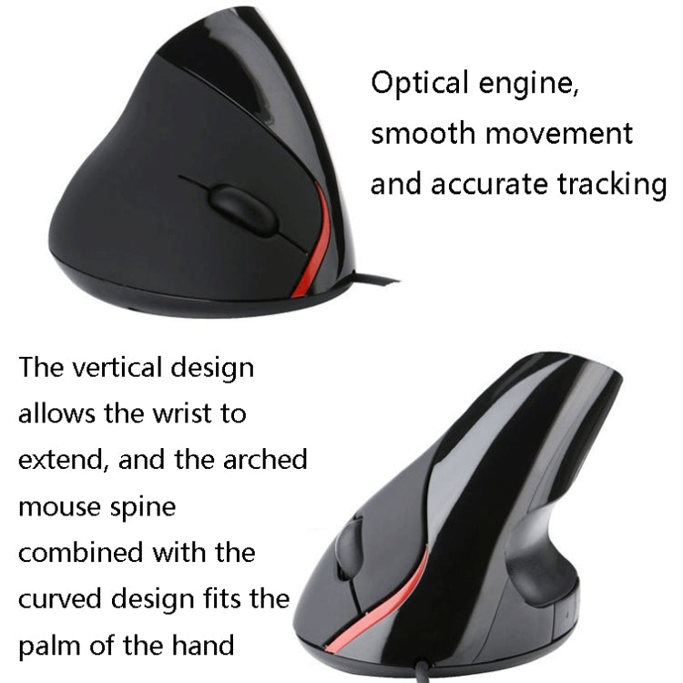 JSY-12 5 Keys USB Wired Vertical Mouse Ergonomic Wrist Brace Optical Mouse, Purple, Blue, Black, Silver Gray