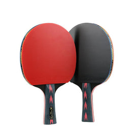 HUIESON HS-CPPX5 Five Stars Carbon Fiber Double-sided Reverse Adhesive Table Tennis Training Racket Set, Specification: