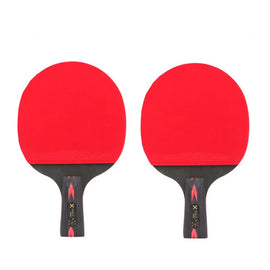 HUIESON HS-CPPX5 Five Stars Carbon Fiber Double-sided Reverse Adhesive Table Tennis Training Racket Set, Specification: