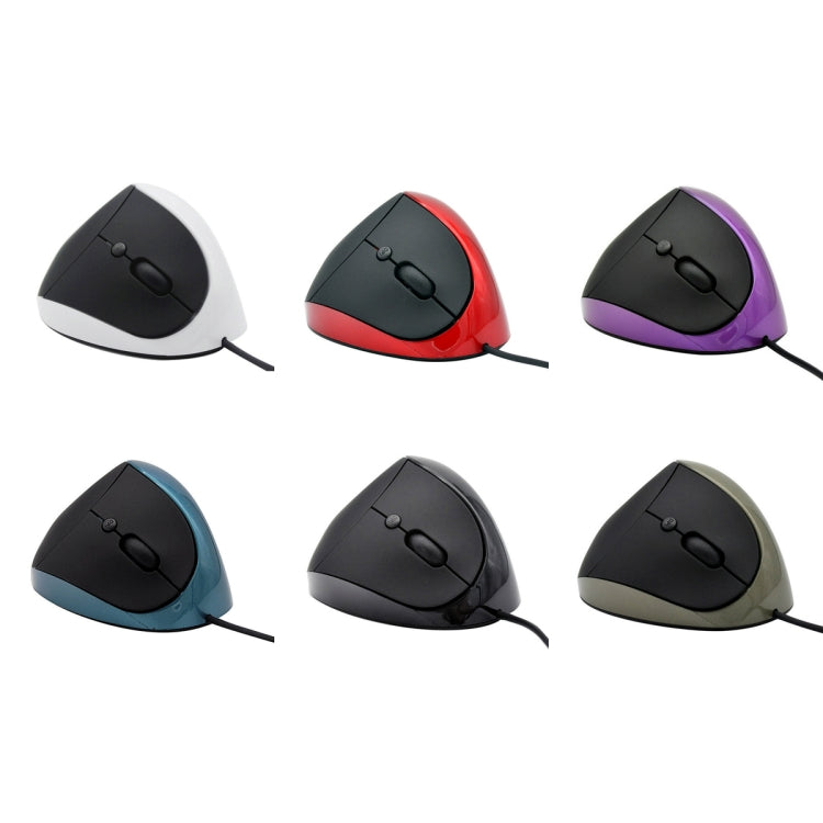 JSY-05 6 Keys Wired Vertical Mouse Ergonomics Brace Optical Mouse, White, Red, Purple, Blue, Black, Silver Gray