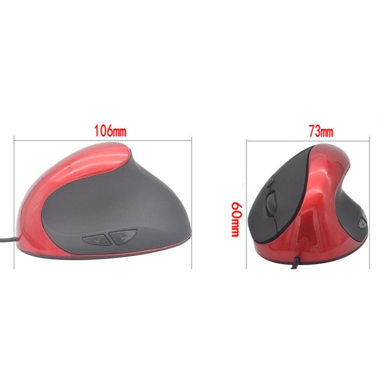 JSY-05 6 Keys Wired Vertical Mouse Ergonomics Brace Optical Mouse, White, Red, Purple, Blue, Black, Silver Gray