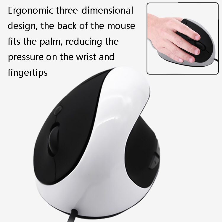 JSY-05 6 Keys Wired Vertical Mouse Ergonomics Brace Optical Mouse, White, Red, Purple, Blue, Black, Silver Gray