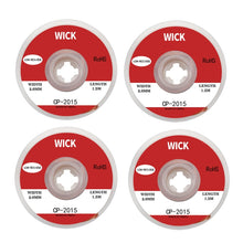 Load image into Gallery viewer, 4 PCS Silk Wire Deficiency Tin With Low Residue Strip BGA To Remove Tin Welding Strip Electronic Maintenance Welding Material, CP-2015 2.0mm x 1.5m, CP-2515 2.5mm x 1.5m, CP-3015 3.0mm x 1.5m, CP-3515 3.5mm x 1.5m