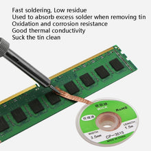 Load image into Gallery viewer, 4 PCS Silk Wire Deficiency Tin With Low Residue Strip BGA To Remove Tin Welding Strip Electronic Maintenance Welding Material, CP-2015 2.0mm x 1.5m, CP-2515 2.5mm x 1.5m, CP-3015 3.0mm x 1.5m, CP-3515 3.5mm x 1.5m