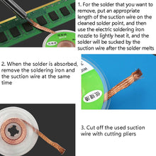 Load image into Gallery viewer, 4 PCS Silk Wire Deficiency Tin With Low Residue Strip BGA To Remove Tin Welding Strip Electronic Maintenance Welding Material, CP-2015 2.0mm x 1.5m, CP-2515 2.5mm x 1.5m, CP-3015 3.0mm x 1.5m, CP-3515 3.5mm x 1.5m