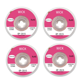 4 PCS Silk Wire Deficiency Tin With Low Residue Strip BGA To Remove Tin Welding Strip Electronic Maintenance Welding Material, CP-2015 2.0mm x 1.5m, CP-2515 2.5mm x 1.5m, CP-3015 3.0mm x 1.5m, CP-3515 3.5mm x 1.5m