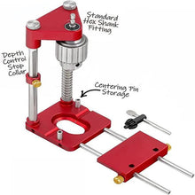 Load image into Gallery viewer, Accurate Positioning Belt Drilling Wood Drill Woodworking Locator Accessories Tool,Style:, Plastic (Red), Metal  (Red), Plastic  (Black), Metal (Black)