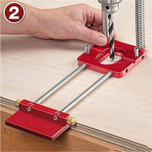 Load image into Gallery viewer, Accurate Positioning Belt Drilling Wood Drill Woodworking Locator Accessories Tool,Style:, Plastic (Red), Metal  (Red), Plastic  (Black), Metal (Black)
