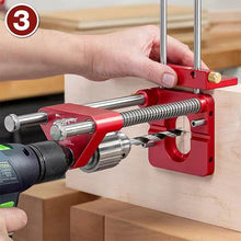 Load image into Gallery viewer, Accurate Positioning Belt Drilling Wood Drill Woodworking Locator Accessories Tool,Style:, Plastic (Red), Metal  (Red), Plastic  (Black), Metal (Black)
