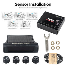 Load image into Gallery viewer, T1 Vehicle-mounted Solar Wireless Tire Pressure Monitoring System General-purpose Vehicle Tire Pressure Thermometer, T1