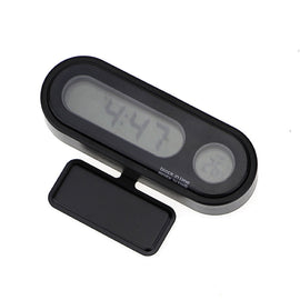 K02 Car Electronic Clock Temperature Meter Night Light LED Temperature Time Meter, 2 in 1 Black Blue Light