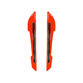 4 Sets Car Reflective Sticker Door Border Anti-Collision Strip Leaf Board Personality Rear View Mirror Warning Sticker, Red, Yellow, White, Green, Blue