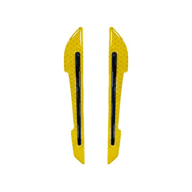 4 Sets Car Reflective Sticker Door Border Anti-Collision Strip Leaf Board Personality Rear View Mirror Warning Sticker, Red, Yellow, White, Green, Blue