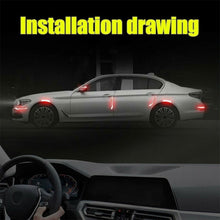 Load image into Gallery viewer, 4 Sets Car Reflective Sticker Door Border Anti-Collision Strip Leaf Board Personality Rear View Mirror Warning Sticker, Red, Yellow, White, Green, Blue