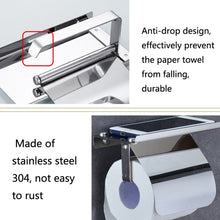 Load image into Gallery viewer, 4103 Stainless Steel Roll Paper Holder Mobile Phone Paper Towel Rack Hotel Bathroom Rack, Color:, Mirror, Black, Gold, Rose Gold