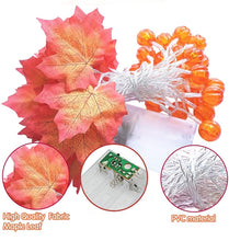 Load image into Gallery viewer, Maple Pumpkin Lantern String Lights Halloween Thanksgiving Garden Party Room Decoration Lights, 1.5m 10 LEDs, 3m 20 LEDs, 6m 40 LEDs