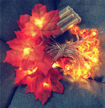 Load image into Gallery viewer, Maple Pumpkin Lantern String Lights Halloween Thanksgiving Garden Party Room Decoration Lights, 1.5m 10 LEDs, 3m 20 LEDs, 6m 40 LEDs
