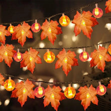 Load image into Gallery viewer, Maple Pumpkin Lantern String Lights Halloween Thanksgiving Garden Party Room Decoration Lights, 1.5m 10 LEDs, 3m 20 LEDs, 6m 40 LEDs