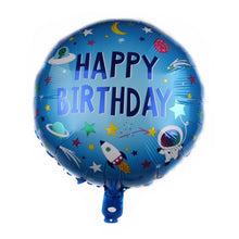Load image into Gallery viewer, 10 PCS Space Aluminum Film Balloon Children Decorate Birthday Party Decoration Balloons,Style:, Golden Space Man, Double-sided Space Man, Round Rocket, Space Rocket, Astronaut, Earth, Retro Plane, Universe, Space Birthday, Blue