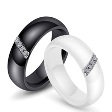 Load image into Gallery viewer, Simple Nano Ceramic Ring Trend Titanium Steel with Zircon Rings, 10, 7, 8, 9, 6