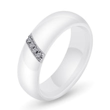 Load image into Gallery viewer, Simple Nano Ceramic Ring Trend Titanium Steel with Zircon Rings, 10, 7, 8, 9, 6