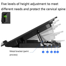 Load image into Gallery viewer, ICE COOREL N106 Laptop Base Adjustment Radiator Dual-Fan Notebook Cooling Bracket, Standard Version (Blue Light), Standard Version (Red Light), Luxury Version (Knight Dark), Luxury Version (Ivory White), Luxury Version (Sea Blue)                       ...