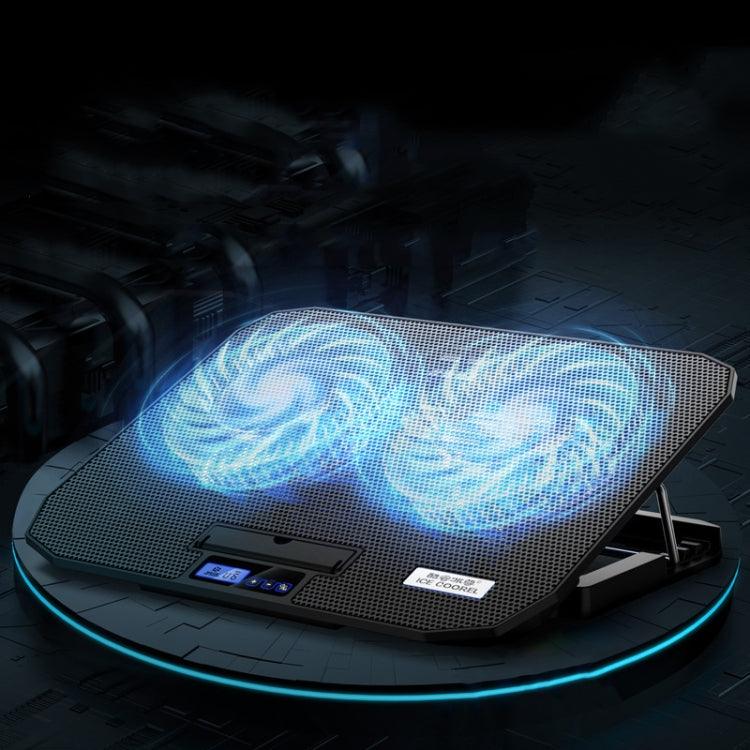 ICE COOREL N106 Laptop Base Adjustment Radiator Dual-Fan Notebook Cooling Bracket, Standard Version (Blue Light), Standard Version (Red Light), Luxury Version (Knight Dark), Luxury Version (Ivory White), Luxury Version (Sea Blue)                       ...