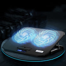 Load image into Gallery viewer, ICE COOREL N106 Laptop Base Adjustment Radiator Dual-Fan Notebook Cooling Bracket, Standard Version (Blue Light), Standard Version (Red Light), Luxury Version (Knight Dark), Luxury Version (Ivory White), Luxury Version (Sea Blue)                       ...