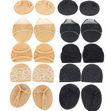 Load image into Gallery viewer, 5 Pairs Invisible And Comfortable Sponge Thickened Half Pad Sweat-Absorbent And Breathable Forefoot Pad, Two Toe Skin, Two Toe Black, Wrap Head Skin, Wrap Head Black, Fish Mouth Skin, Fish Mouth Black, Flower Skin, Flower Black, People Skin, People Bla...