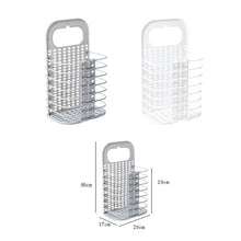 Load image into Gallery viewer, Household Bathroom Wall-Mounted Perforation-Free Folding Dirty Clothes Basket Toy Storage Basket, White, Grey