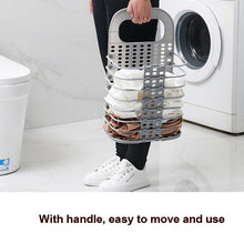 Load image into Gallery viewer, Household Bathroom Wall-Mounted Perforation-Free Folding Dirty Clothes Basket Toy Storage Basket, White, Grey