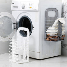 Load image into Gallery viewer, Household Bathroom Wall-Mounted Perforation-Free Folding Dirty Clothes Basket Toy Storage Basket, White, Grey