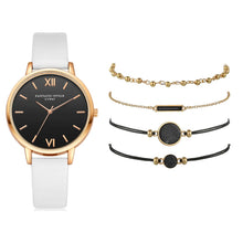 Load image into Gallery viewer, LVPAI XR3795 Ladies PU Strap Alloy Quartz Watch + Bracelet Set