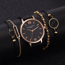 Load image into Gallery viewer, LVPAI XR3795 Ladies PU Strap Alloy Quartz Watch + Bracelet Set